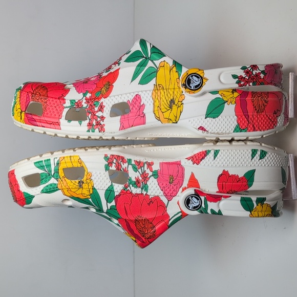 Crocs classic baya printed floral graphic unisex clog women's size 9 / men's 7 - Picture 12 of 14